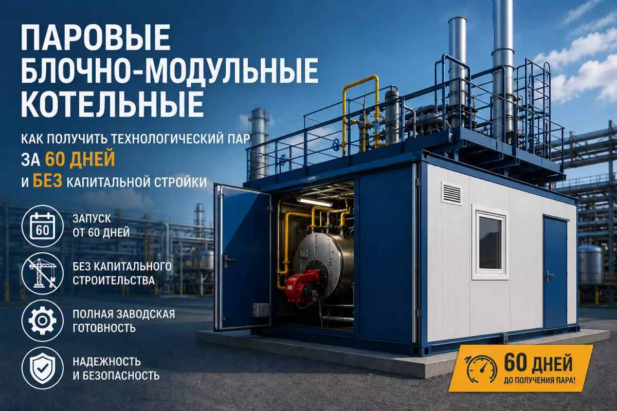 Паровые блочно-модульные котельные: как получить технологический пар за 60 дней и без капитальной стройки